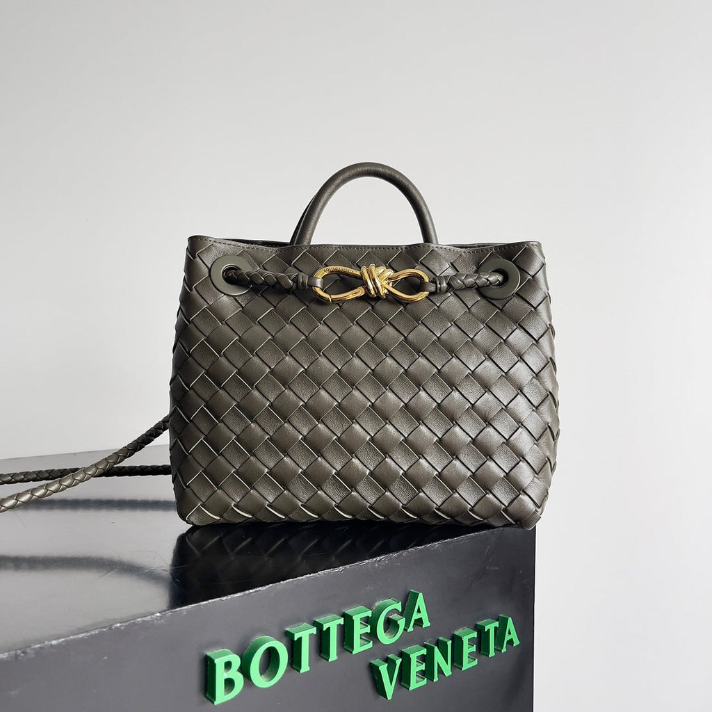 Bottega Veneta Small Andiamo 25 in Kaki Lambskin Bag