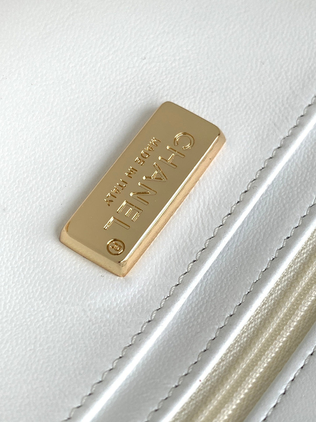 Chanel Mini 20 Classic Handbag in White Embroidered Tweed Sequins