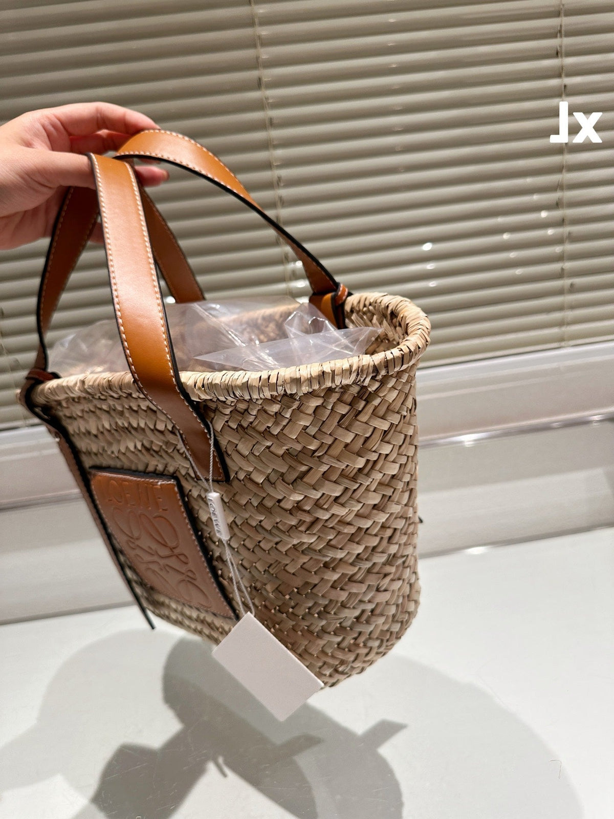 Loewe Medium 28 Basket Bag in Natural Raffia