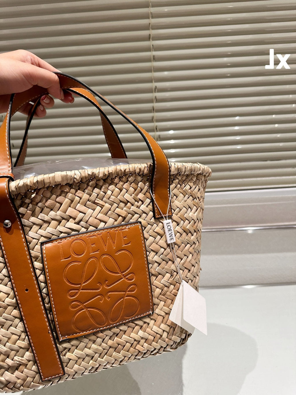 Loewe Medium 28 Basket Bag in Natural Raffia