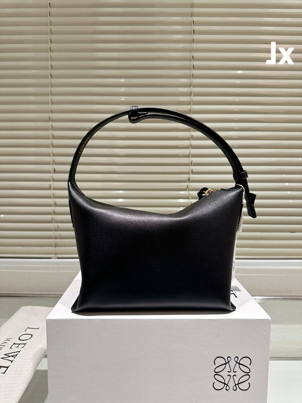 Loewe Luna Hobo 27 Bag in Black Calfskin