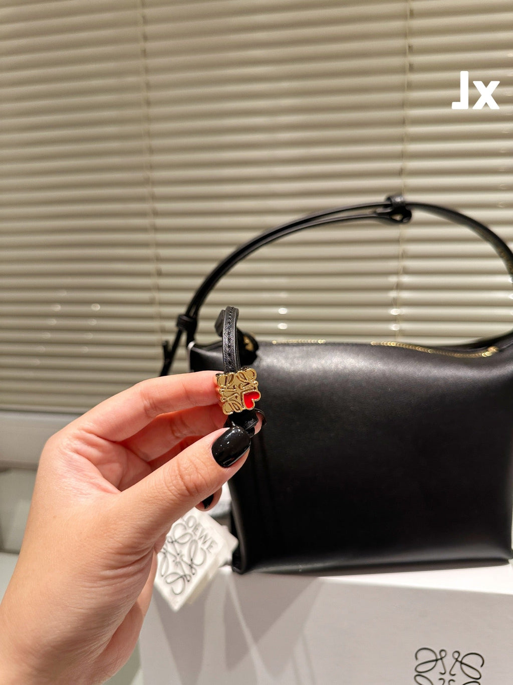 Loewe Luna Hobo 27 Bag in Black Calfskin