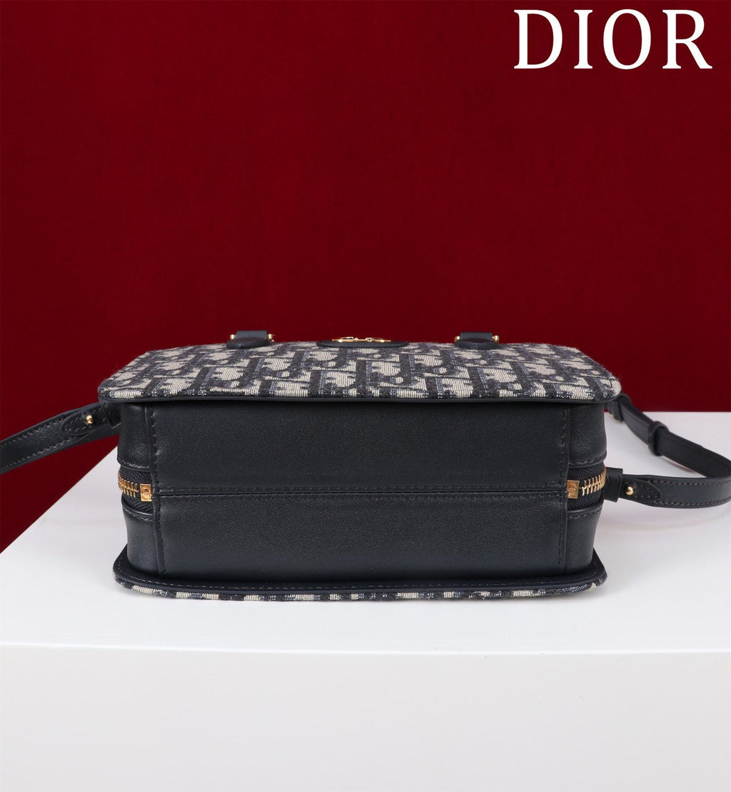 Dior Montaigne Mini Doctor Bag 20 in Black Monogram Oblique Jacquard Mix Calfskin