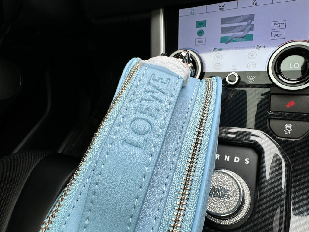 Loewe Mini 18 Camera Cross Body Bag in Light Blue Calfskin