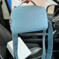 Loewe Mini 18 Camera Cross Body Bag in Light Blue Calfskin