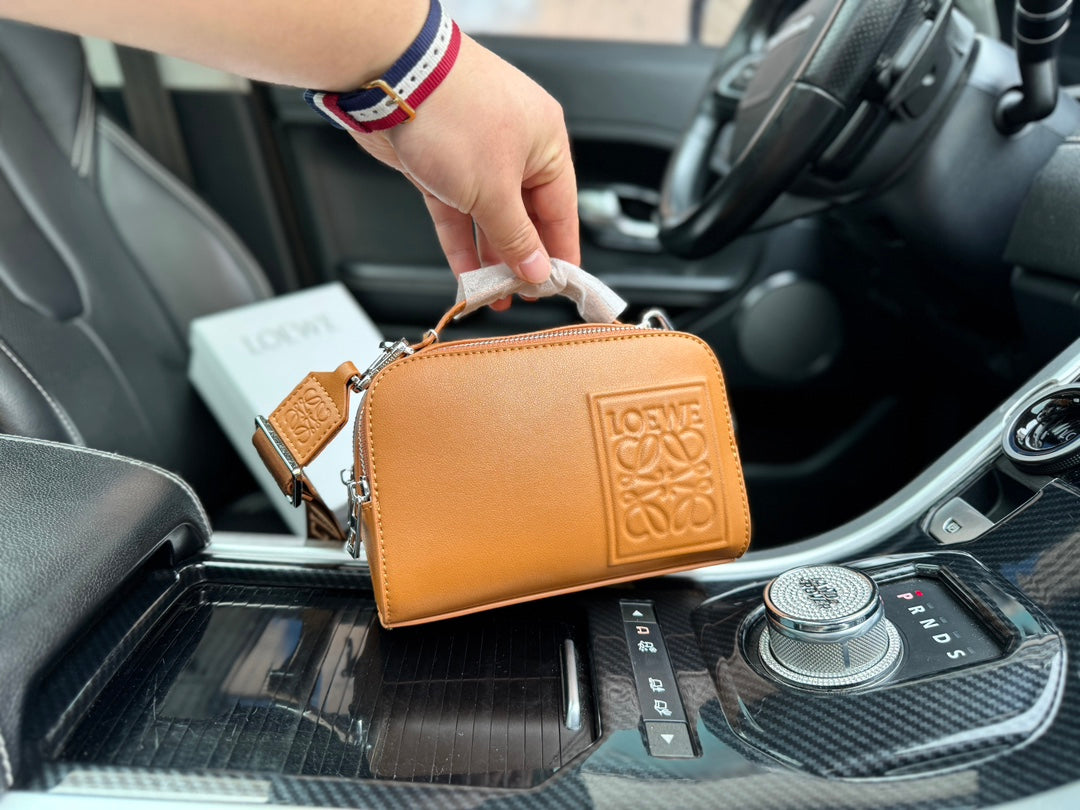 Loewe Mini 18 Camera Cross Body Bag in Warm Desert Calfskin