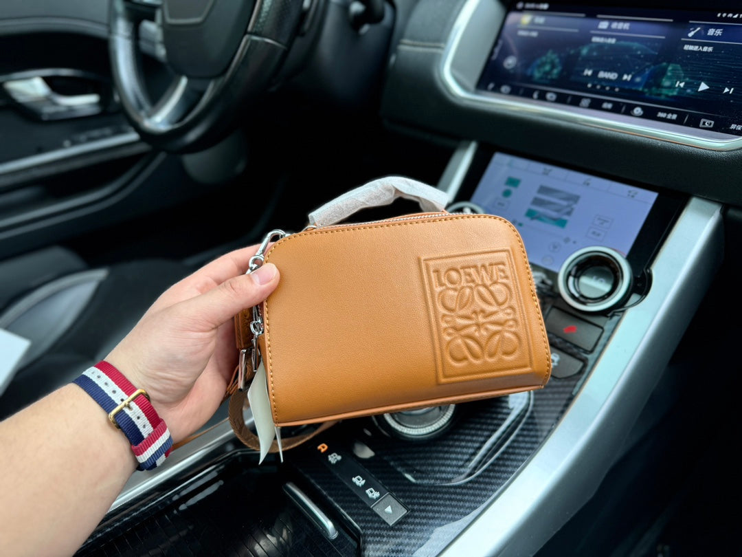 Loewe Mini 18 Camera Cross Body Bag in Warm Desert Calfskin