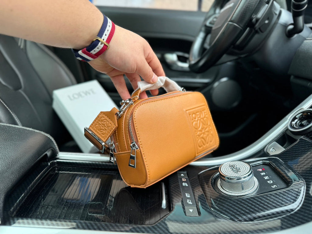 Loewe Mini 18 Camera Cross Body Bag in Warm Desert Calfskin