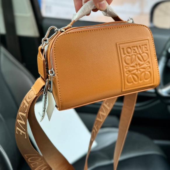 Loewe Mini 18 Camera Cross Body Bag in Warm Desert Calfskin