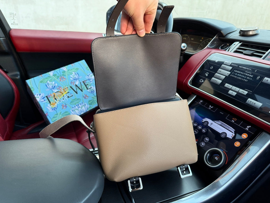 Loewe XS Military Messenger 25 Bag in Light Brown Calfskin
