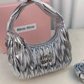 Wander 22 Bag in Silver Lambskin
