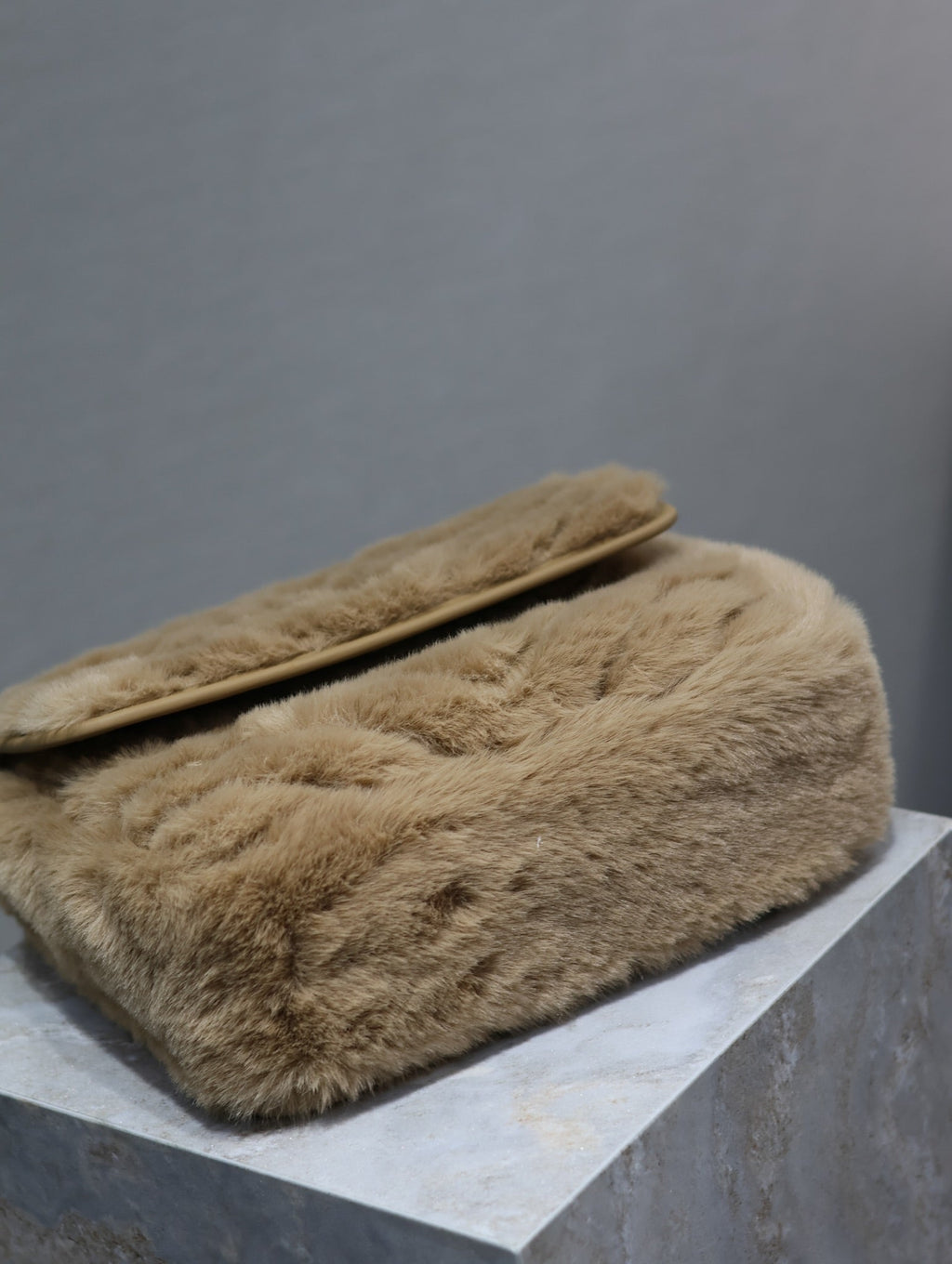 Saint Laurent Niki Medium 28 in Dark Beige Rabbit Fur Bag