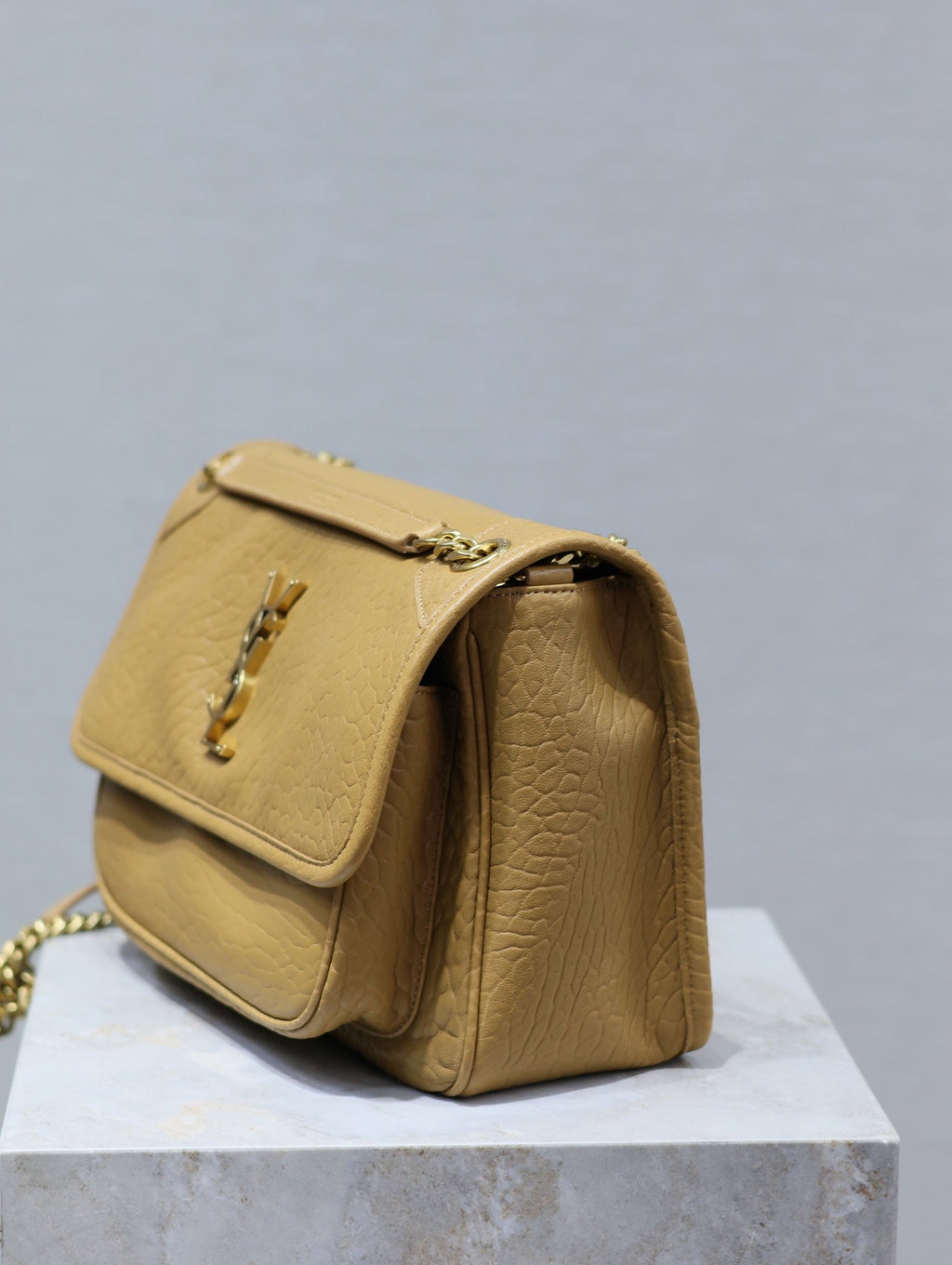 Saint Laurent Niki Medium 28 in Dijon Yellow Elephant Pattern Lambskin Bag
