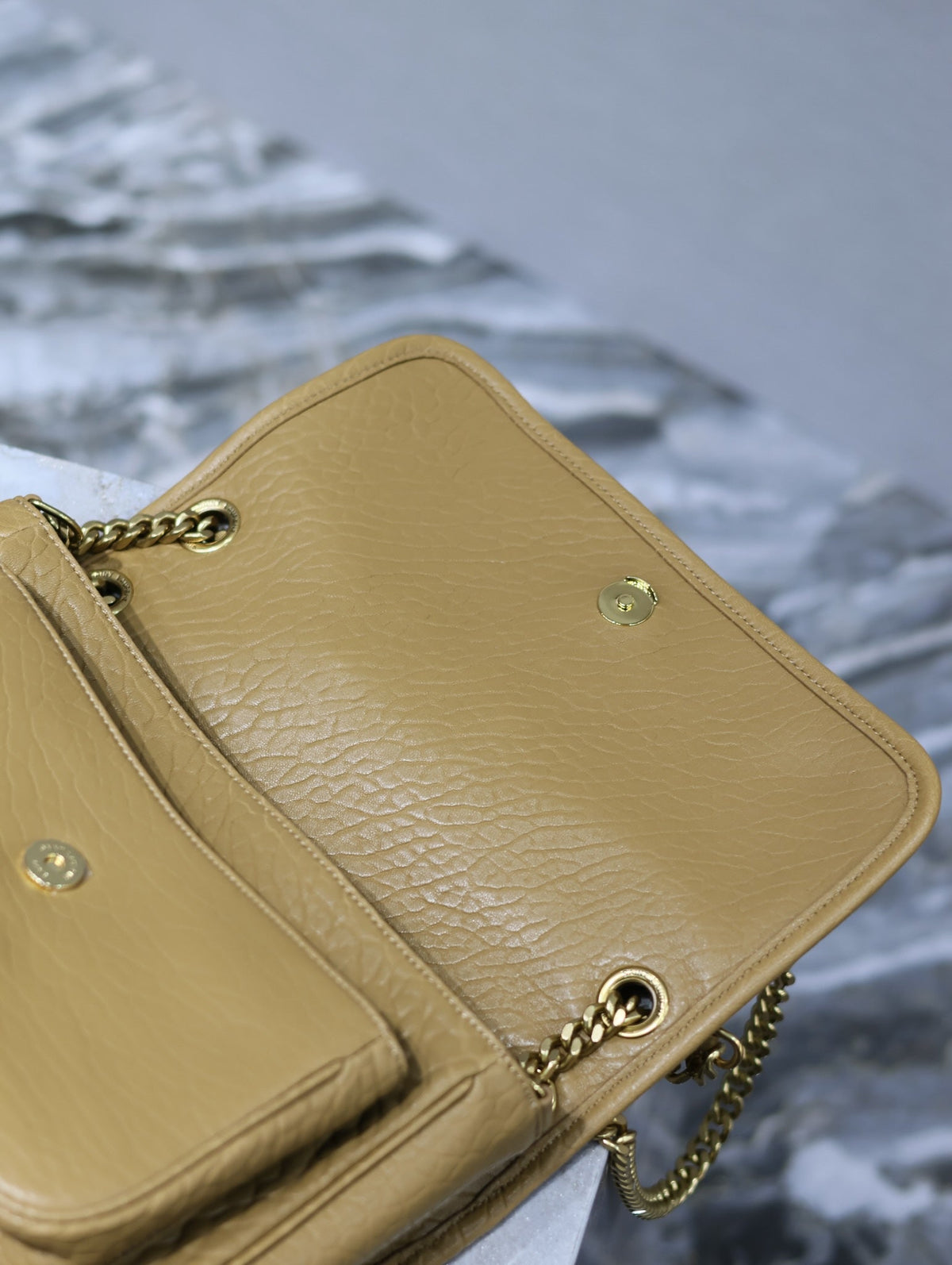 Saint Laurent Niki Medium 28 in Dijon Yellow Elephant Pattern Lambskin Bag