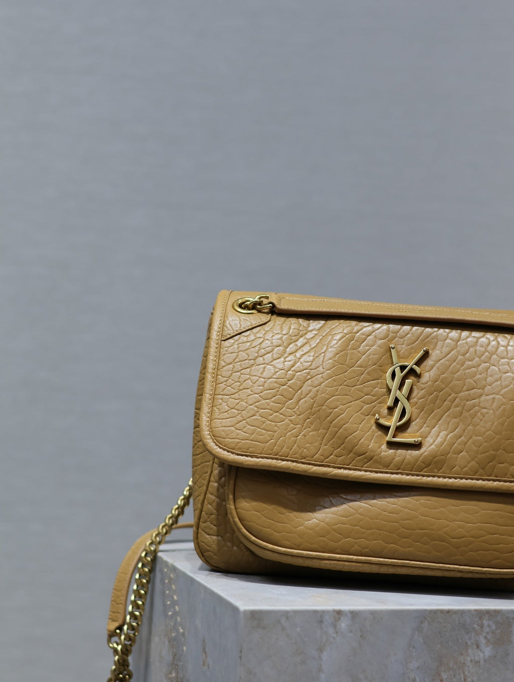 Saint Laurent Niki Medium 28 in Dijon Yellow Elephant Pattern Lambskin Bag