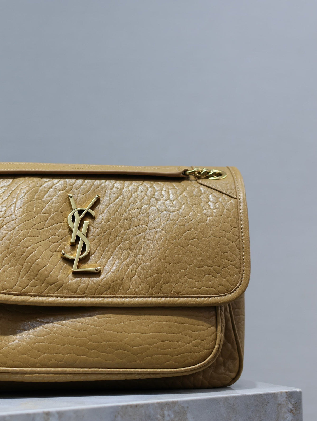 Saint Laurent Niki Medium 28 in Dijon Yellow Elephant Pattern Lambskin Bag