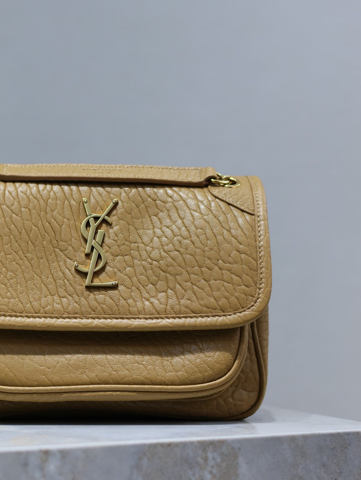 Saint Laurent Niki Baby 22 in Dijon Yellow Elephant Pattern Lambskin Bag