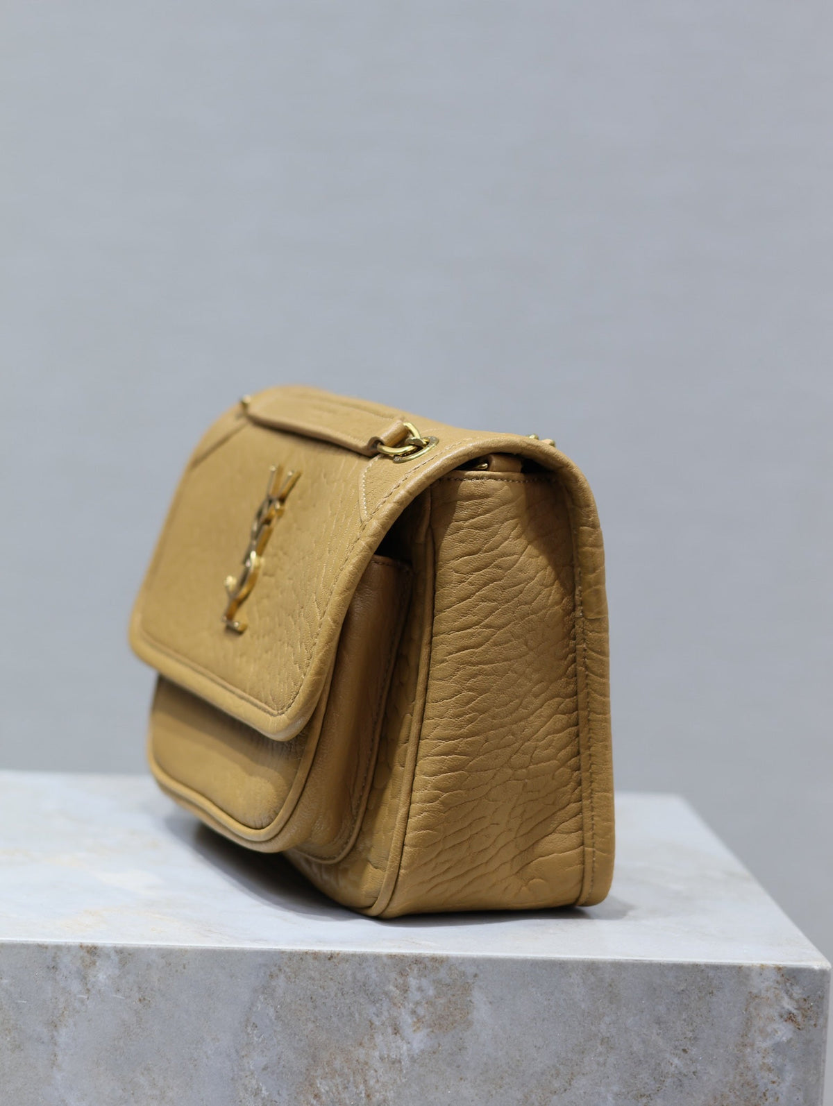 Saint Laurent Niki Baby 22 in Dijon Yellow Elephant Pattern Lambskin Bag