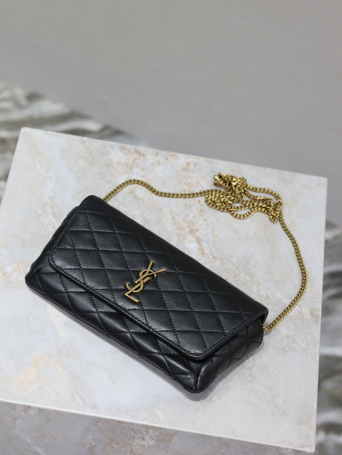 Saint Laurent 25S Saint Laurent Gaby 19 in Black Quilted Calfskin Gold Hardware Bag