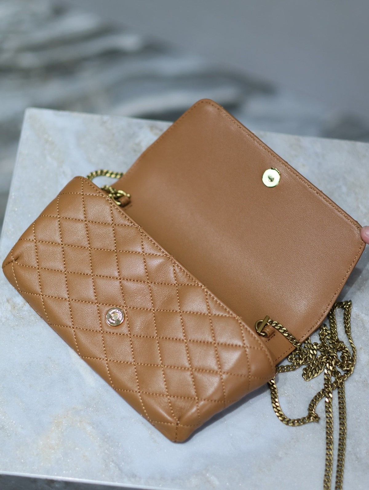 Saint Laurent 25S Saint Laurent Gaby 19 in Fox Quilted Calfskin Gold Hardwre Bag
