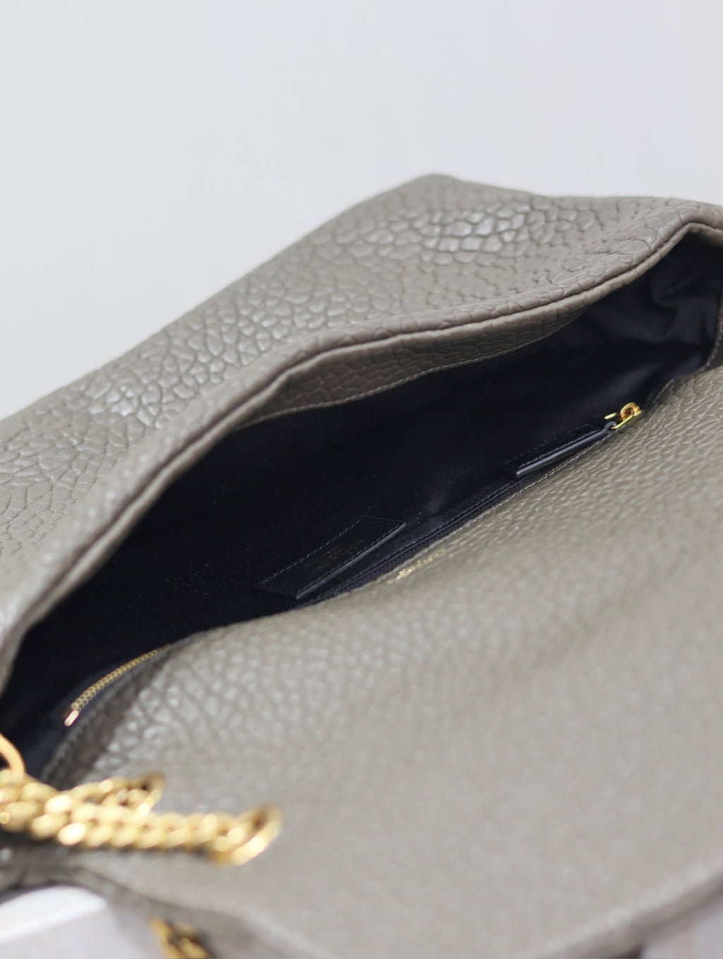 Saint Laurent 25S Calypso Bag 38 in Army Green Grained Lambskin Gold Hardwre