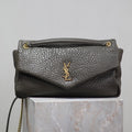 Saint Laurent 25S Calypso Bag 38 in Army Green Grained Lambskin Gold Hardwre