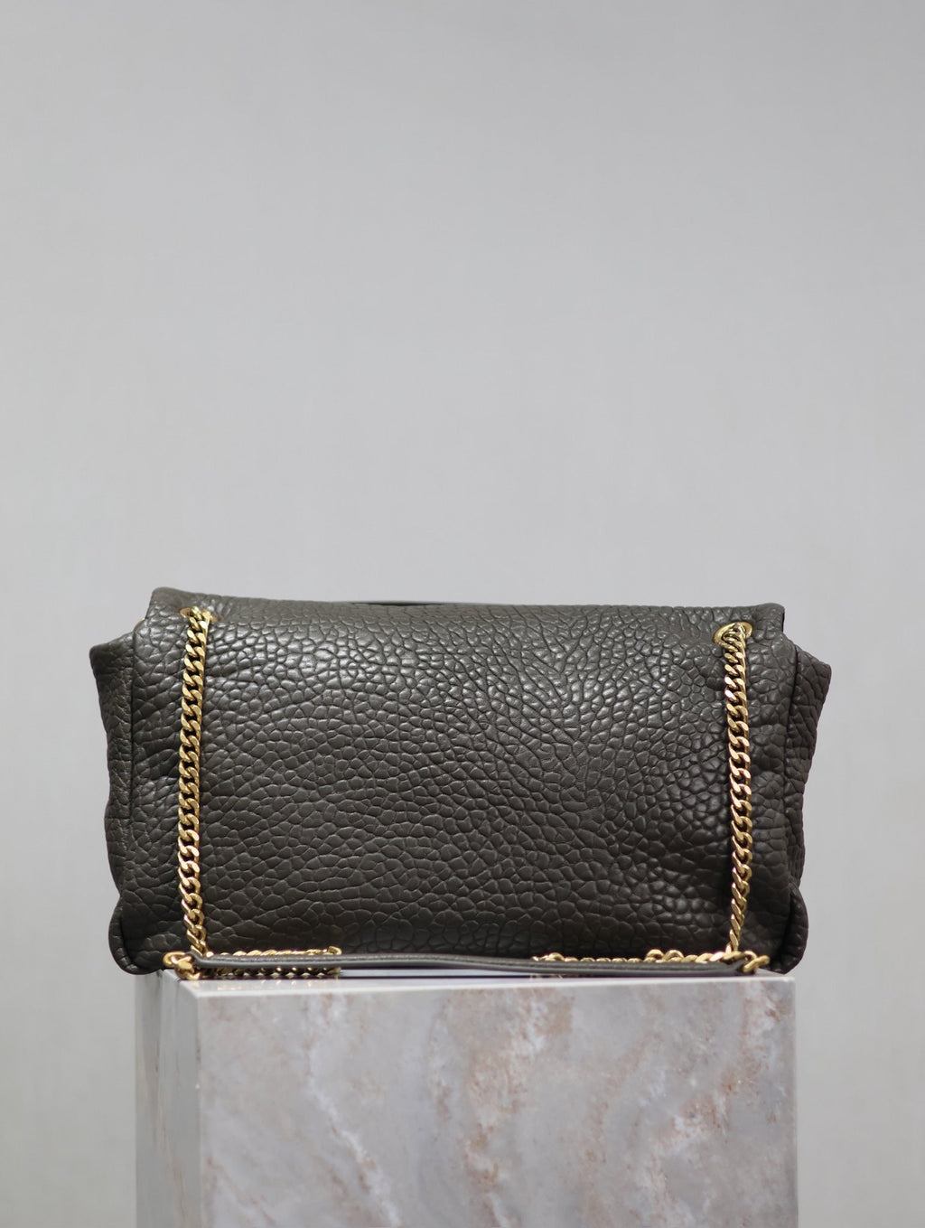 Saint Laurent 25S Calypso Bag 38 in Army Green Grained Lambskin Gold Hardwre