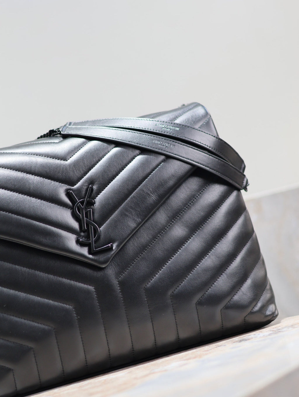 Saint Laurent Loulou Large 36 in Black Quilted Calfskin Black Hardware Bag