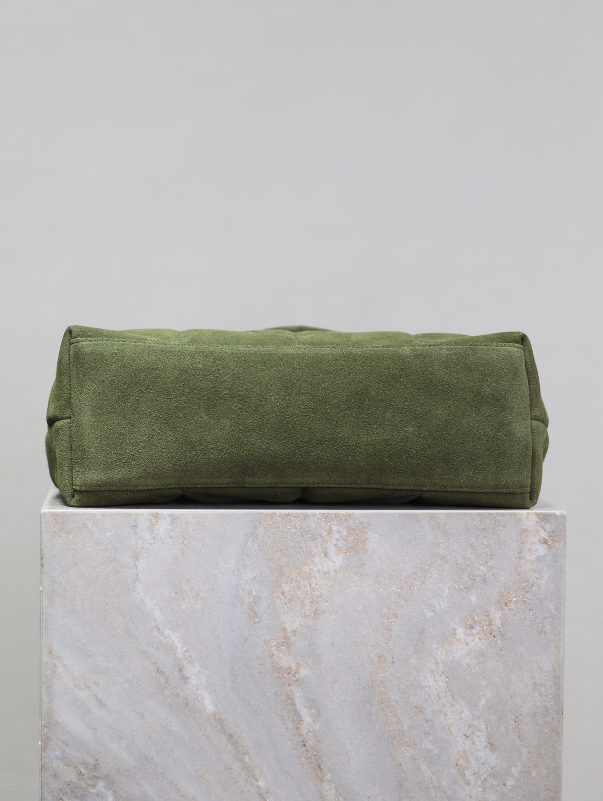 Saint Laurent 25S Loulou Puffer MM 29 in Green Suede Gold Hardwre Bag