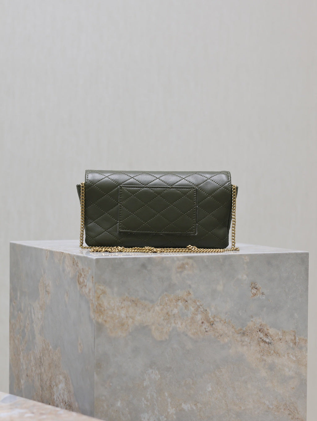 Saint Laurent 25S Saint Laurent Gaby 19 in Dark Olive Quilted Calfskin Gold Hardwre Bag