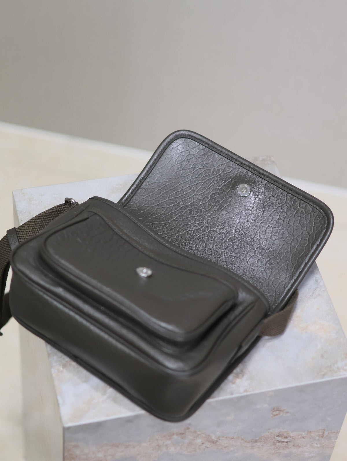 Saint Laurent Niki Baby 22 in Uniform Green Lambskin Silver Logo Bag