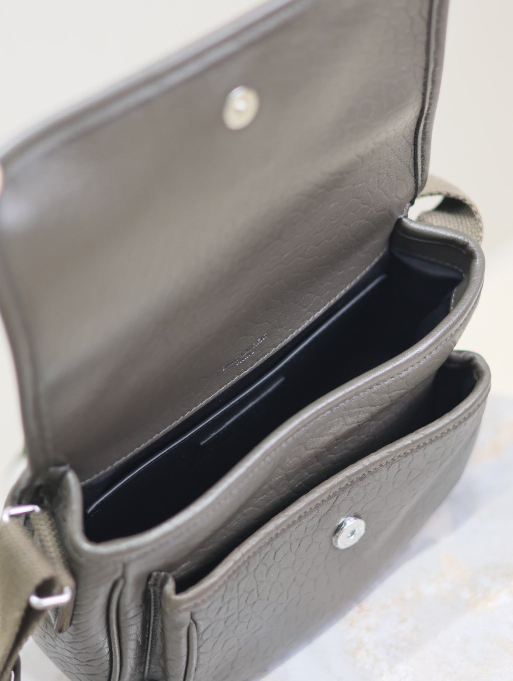 Saint Laurent Niki Baby 22 in Uniform Green Lambskin Silver Logo Bag