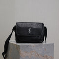 Saint Laurent Niki Baby 22 in Black Elephant Pattern Lambskin Silver Logo Bag