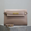 Saint Laurent Manhattan Medium 29 in Dark Beige Smooth Calfskin Gold Buckle Bag