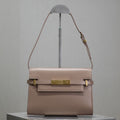 Saint Laurent Manhattan Small 24 in Dark Beige Smooth Lambskin Gold Hardware Bag