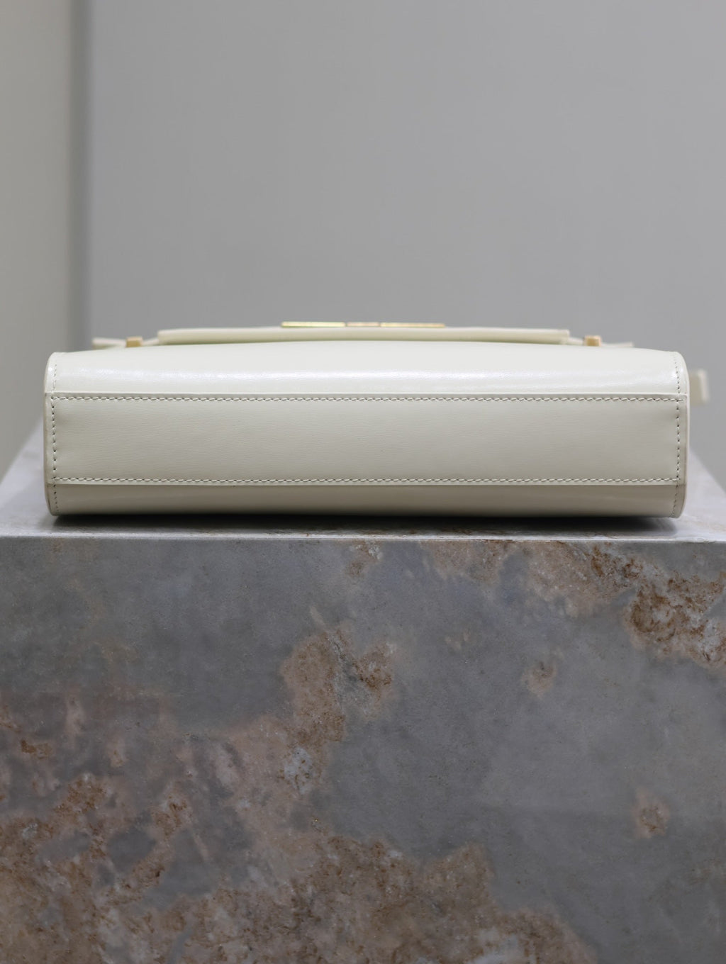 Saint Laurent Manhattan Small 24 in White Smooth Lambskin Gold Hardware Bag