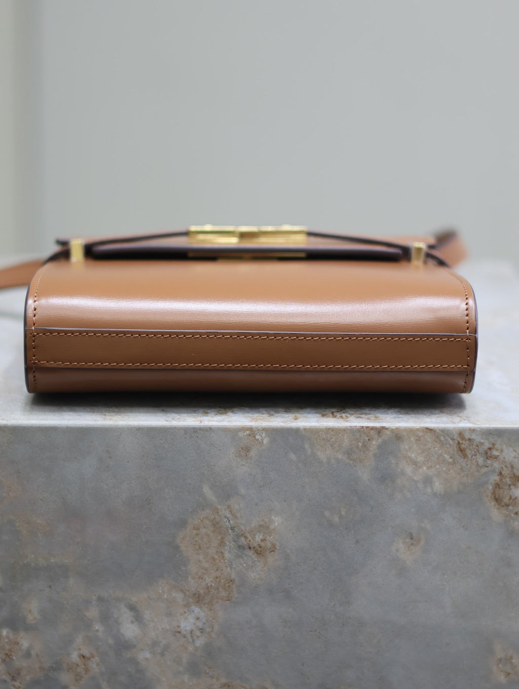 Saint Laurent 25S Mini Manhattan 19 in Brown Calfskin Gold Hardwre Bag