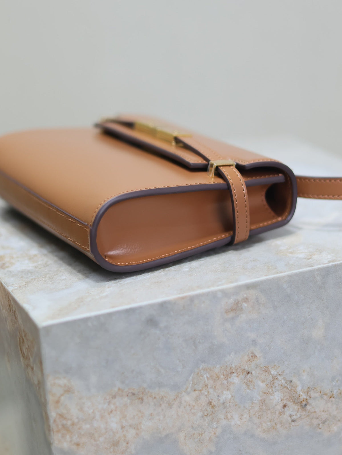 Saint Laurent 25S Mini Manhattan 19 in Brown Calfskin Gold Hardwre Bag