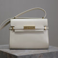 Saint Laurent 25S Mini Manhattan 19 in Blanc Vintage Calfskin Gold Hardwre Bag