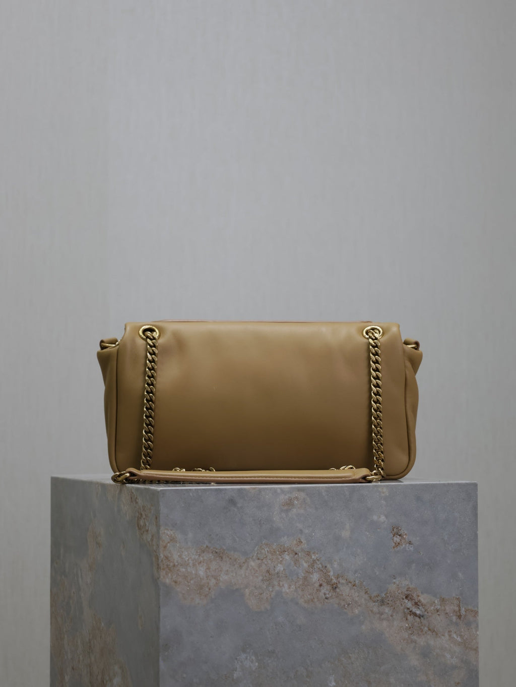 Saint Laurent 25S Calypso Handbag 26 in Light Brown Lambskin Gold Hardwre