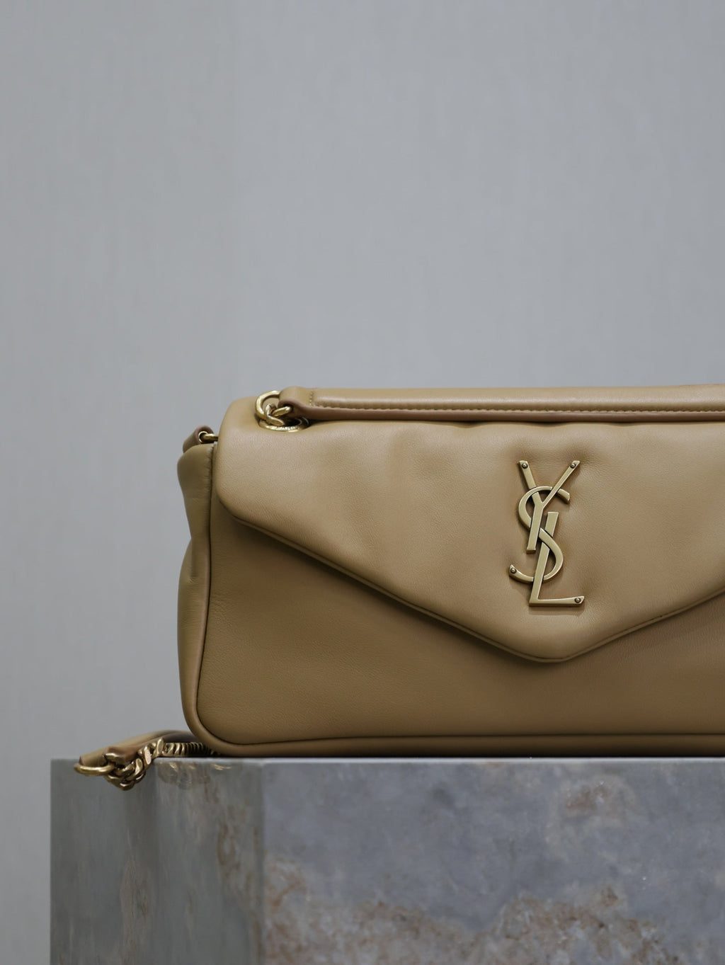 Saint Laurent 25S Calypso Handbag 26 in Light Brown Lambskin Gold Hardwre