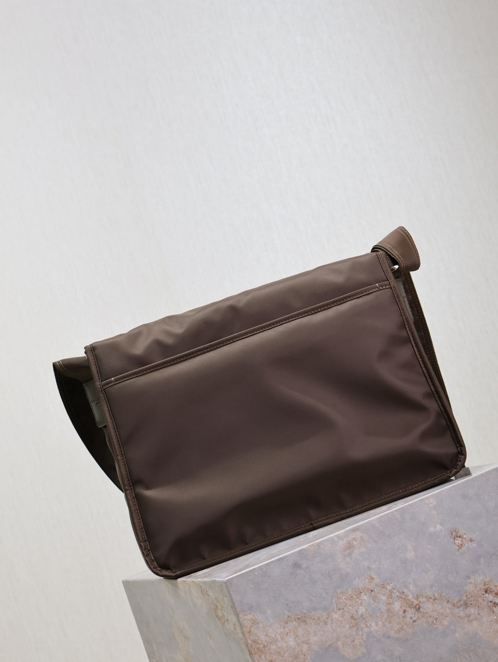 Saint Laurent Niki Large 32 in Chocolate Nylon Silver Logo Bag