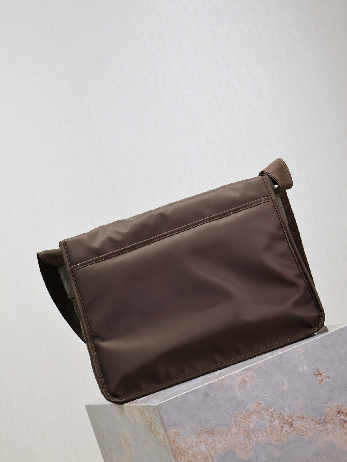 Saint Laurent Niki Large 32 in Chocolate Nylon Silver Logo Bag