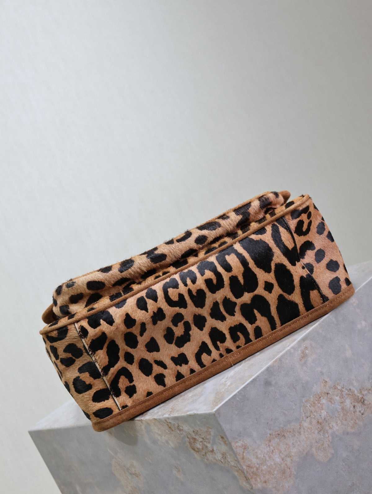 Saint Laurent Niki Medium 28 in Leopard Print Calfskin and Brown Suede Trim Bag