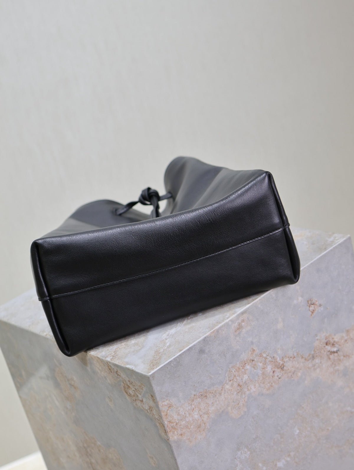 Saint Laurent Pochon Bucket Bag 30 in Black Lambskin Gold Hardware