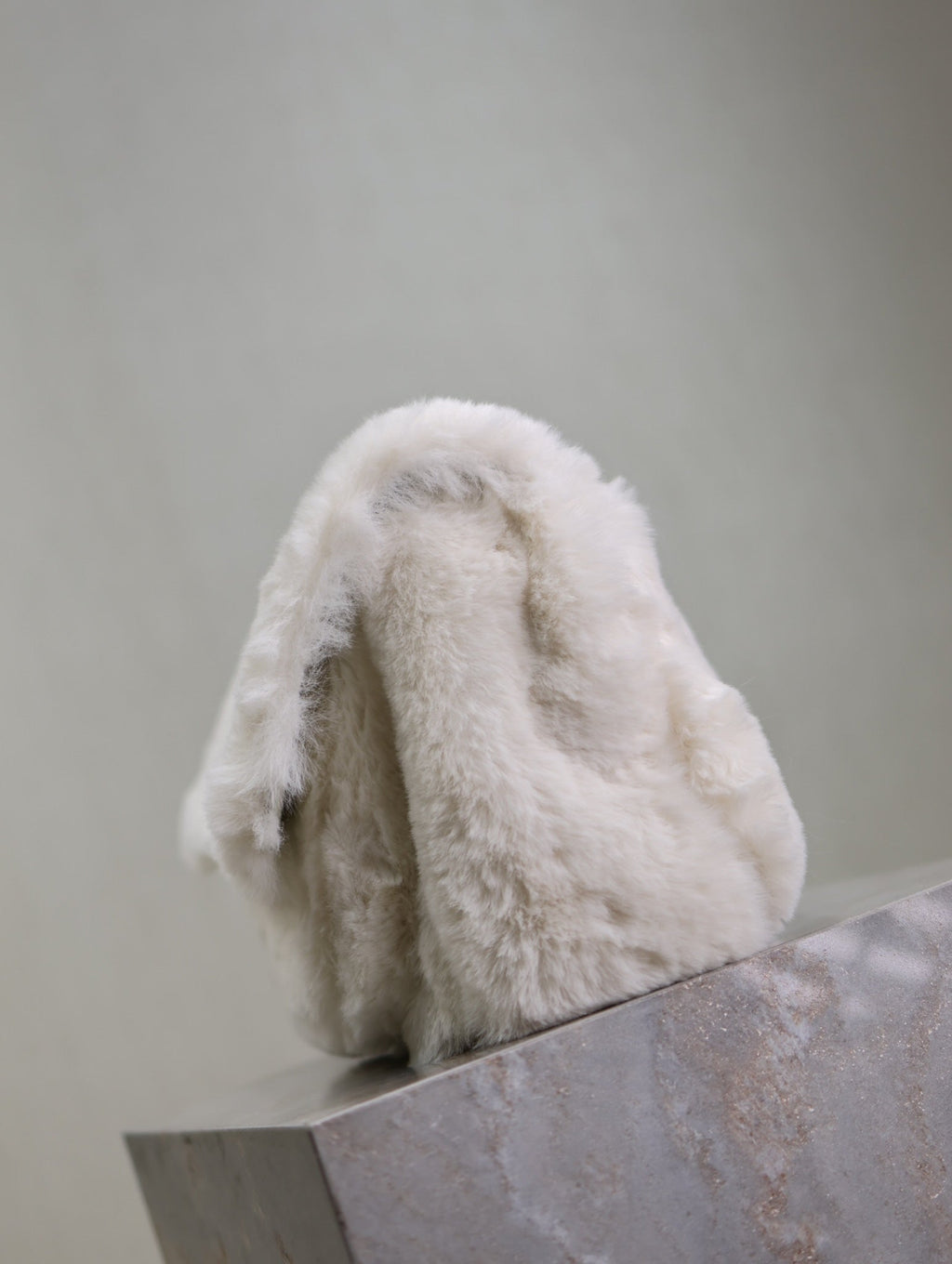 Saint Laurent Niki Medium 28 in White Rabbit Fur Gold Hardware Bag