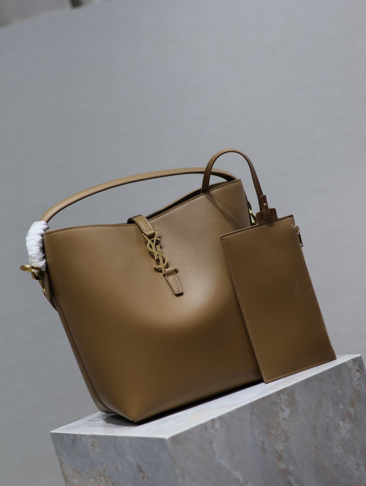 Saint Laurent 25S Le 5 À 7 Bag 26 in Brown Calfskin Gold Hardwre