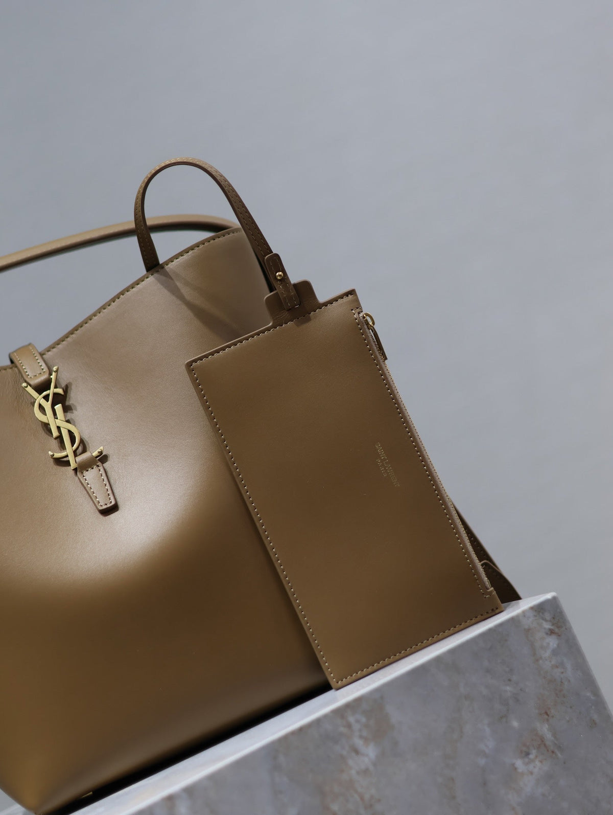 Saint Laurent 25S Le 5 À 7 Bag 26 in Brown Calfskin Gold Hardwre