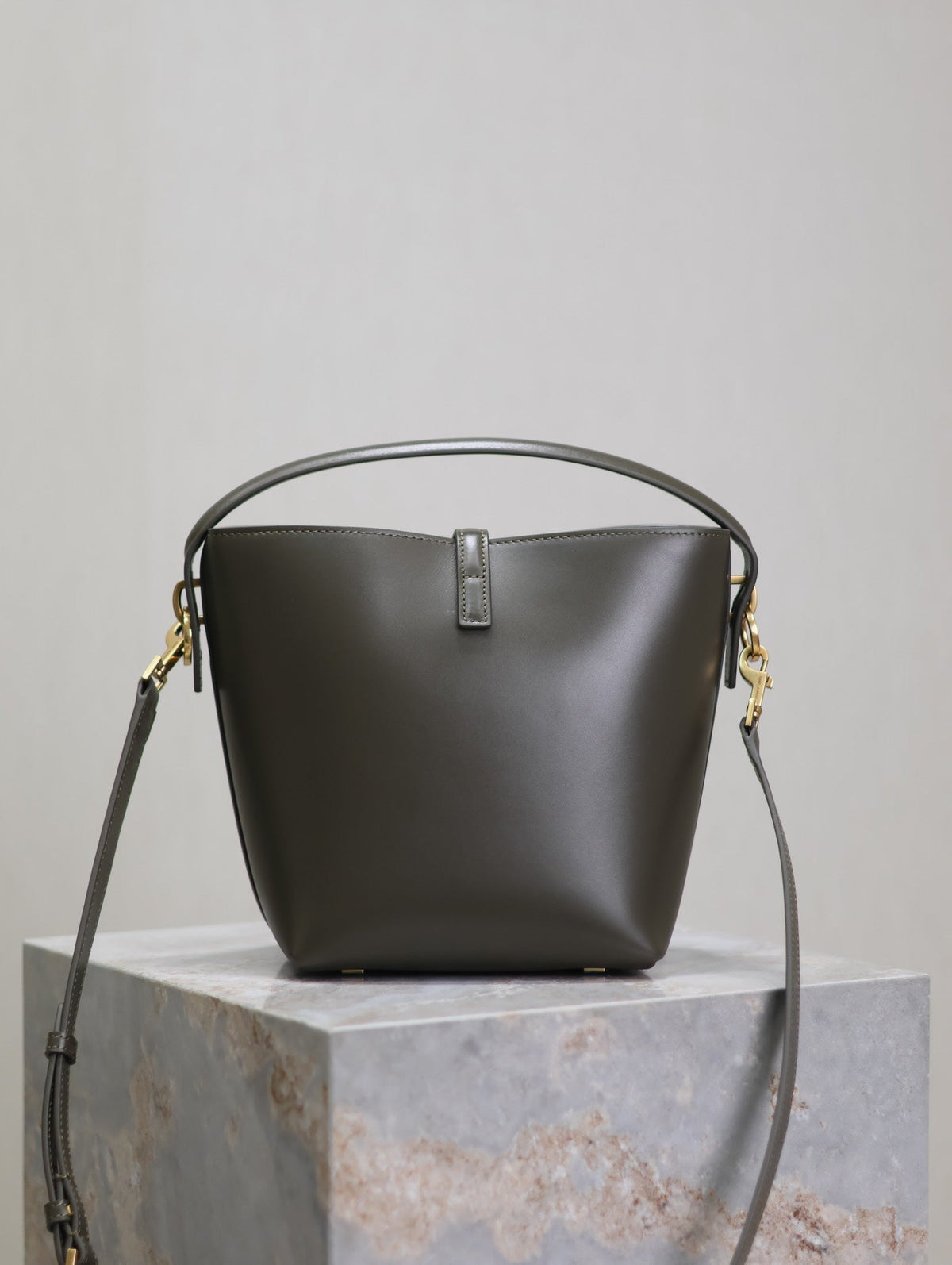 Saint Laurent 25S Le 37 Mini 20 in Dark Olive Calfskin Gold Hardwre Bag