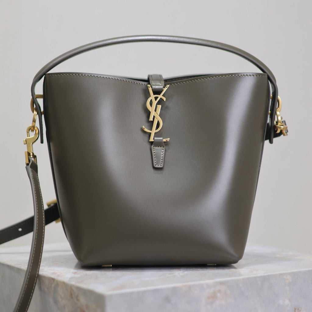 Saint Laurent 25S Le 37 Mini 20 in Dark Olive Calfskin Gold Hardwre Bag